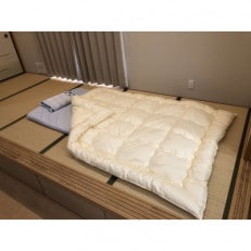 ふんわりしっとり　シュレープ&近江カット真綿混掛け布団(シングル)