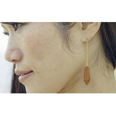 幾木　木彫アクセサリー　琵琶湖のしずく(ケヤキ)