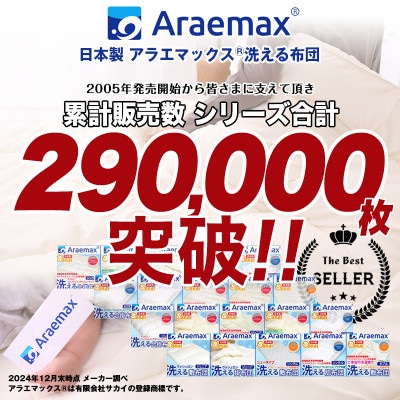 アラエマックス　ウォシュロン洗える2枚合わせ掛布団　セミダブル(araeru-0159)