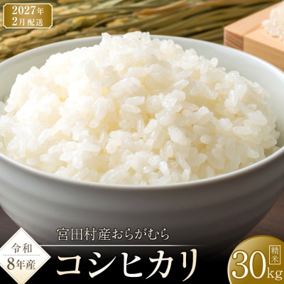 【先行受付】【令和8年米】長野県宮田村産コシヒカリ/精米30kg・60,000円/令和9年2月配送