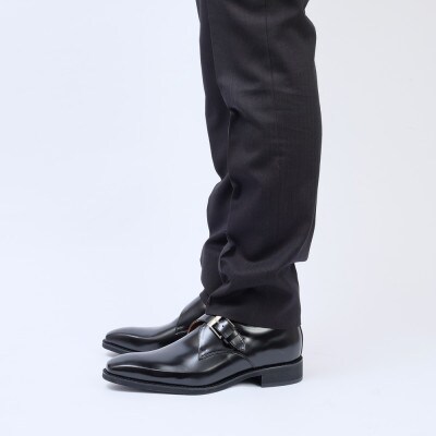 牛革シングルモンク 6cmアップ メンズシークレットシューズ No.1925 黒 26cm