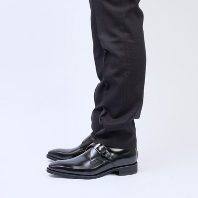 牛革シングルモンク 6cmアップ メンズシークレットシューズ No.1925 黒 24.5cm
