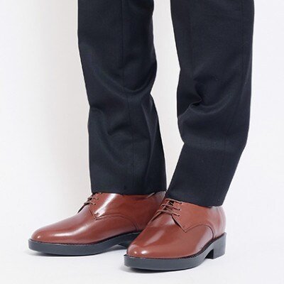 カンガルー革ビジネスシューズ 7cmアップシークレットシューズ ブラウン 26.5cm No.233