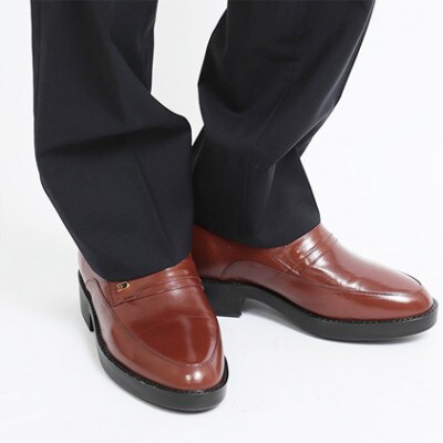 カンガルー革ビジネスシューズ 7cmアップシークレットシューズ ブラウン 26cm No.234