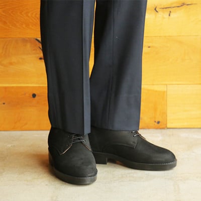 牛革ヌバック紐タイプ紳士靴 7cmアップシークレットシューズ ブラック 25.5cm No.237