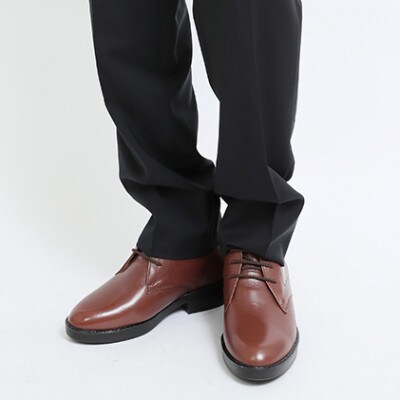 本革ブーツ 紐タイプ紳士靴 7cmアップシークレットブーツ ブラウン 26.5cm No.350