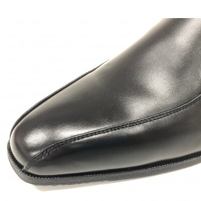 ガゼール本革 ラクチン軽量ビジネスシューズ紳士靴(ヴァンプ)BLACK CB25 25.0cm