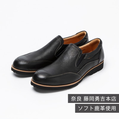 ヤマトイズム 26.5cm ブラック レザーカジュアルシューズ 紳士靴 鹿革 YA3302 倭イズム