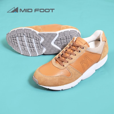 ミッドフット 24.5cm BEIGE(ベージュ) レザースニーカー 紳士靴 牛革 MF001JM