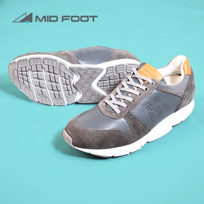 ミッドフット 26.0cm GRAY(グレー) レザースニーカー 紳士靴 牛革 MF001JM