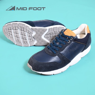 ミッドフット 25.0cm NAVY(ネイビー) レザースニーカー 紳士靴 牛革 MF001JM