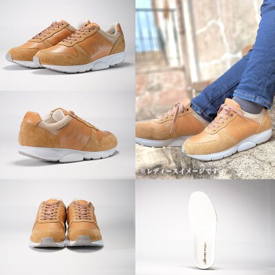 ミッドフット 27.5cm BEIGE(ベージュ) レザースニーカー 紳士靴 牛革 MF001JM