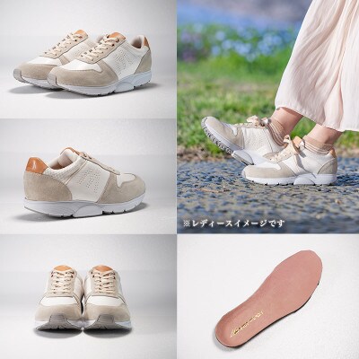 ミッドフット 24.5cm WHITE(ホワイト) レザースニーカー 婦人靴 牛革 MF001JL