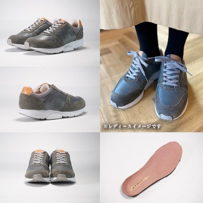 ミッドフット 23.0cm GRAY(グレー) レザースニーカー 婦人靴 牛革 MF001JL