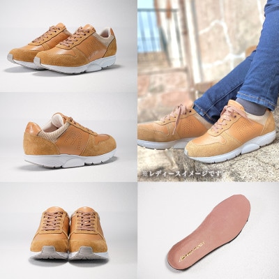 ミッドフット 24.0cm BEIGE(ベージュ) レザースニーカー 婦人靴 牛革 MF001JL