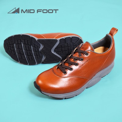 ミッドフット 27.5cm BROWN(ブラウン) レザースニーカー 紳士靴 牛革 MF002JM