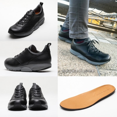 ミッドフット 24.0cm BLACK(ブラック) レザースニーカー 婦人靴 牛革 MF002JL