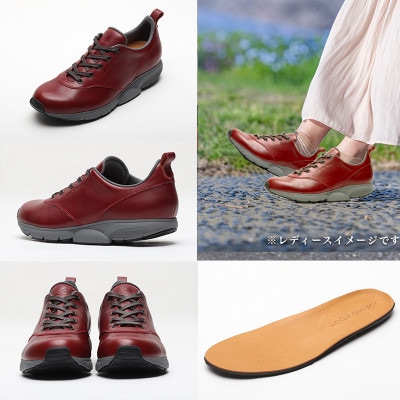 ミッドフット 24.0cm WINE(ワイン) レザースニーカー 婦人靴 牛革 MF002JL