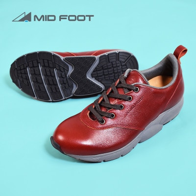 ミッドフット 25.0cm WINE(ワイン) レザースニーカー 婦人靴 牛革 MF002JL