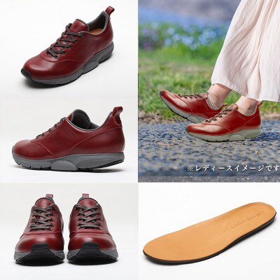 ミッドフット 25.0cm WINE(ワイン) レザースニーカー 婦人靴 牛革 MF002JL