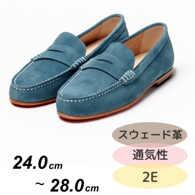 紳士靴　ドライビングシューズ　Coshaer2320 BLUE 2E 24.0cm