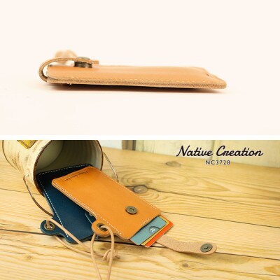 Native Creation カードポシェット NC3728 OLIVE 栃木レザー