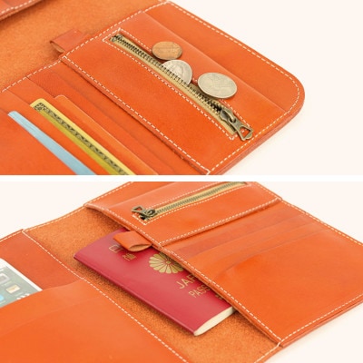 Native Creation マルチバッグインバッグ ORANGE 栃木レザー NC3723