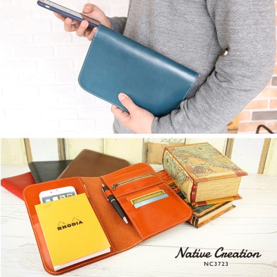 Native Creation マルチバッグインバッグ ORANGE 栃木レザー NC3723