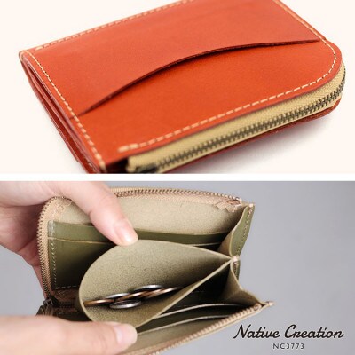Native Creation L字ファスナー 本革ミニ財布 BLACK NC3773