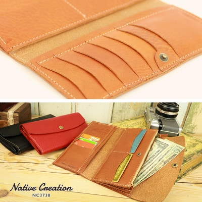 Native Creation 三つ折り長財布 NC3738 CAMEL 栃木レザー