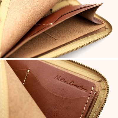Native Creation L字ファスナー 薄型長財布 NC3749 ORANGE 栃木レザー