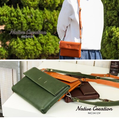Native Creation ショルダーバッグ NC3412V OLIVE 栃木レザー