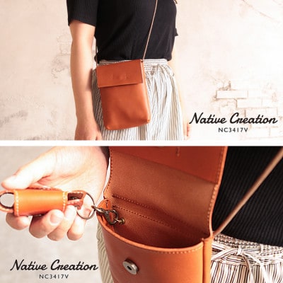 Native Creation 本革ポシェット BROWN NC3417V