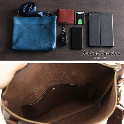 Native Creation 本革ショルダーバッグ BROWN NC3418V