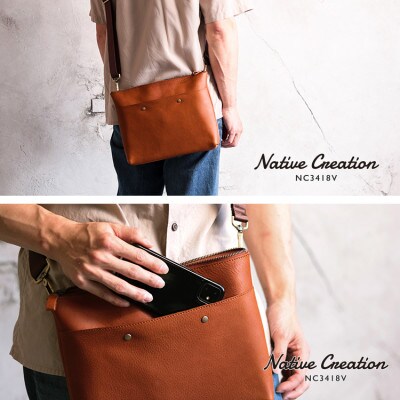 Native Creation 本革ショルダーバッグ BLUE NC3418V