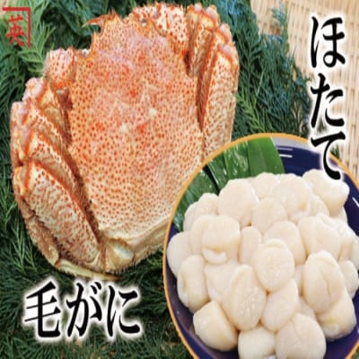ボイル毛蟹600g～680g×1尾、帆立貝柱1kg C-27011