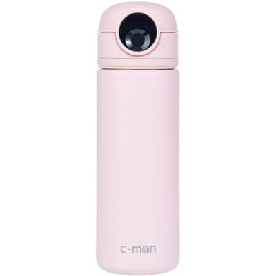 シーモン(c-mon) 指紋センサー付き真空断熱ボトル 水筒 保温保冷 ペールピンク