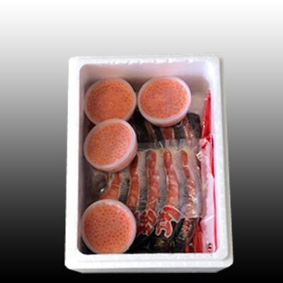 甘塩紅鮭5切×5P、いくら醤油漬け100g×4P F-70003