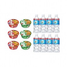 2024年1月発送開始『定期便』マルちゃんカップ麺6個×防災長期保存水8本　防災備蓄セット全12回