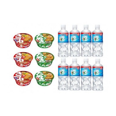 2024年1月発送開始『定期便』マルちゃんカップ麺6個×防災長期保存水8本　防災備蓄セット全12回