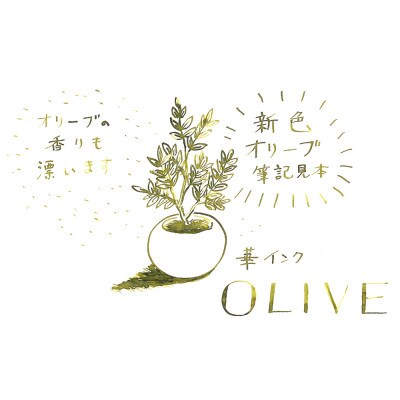 三田三昭堂の万年筆用インク「華インク」オリーブ