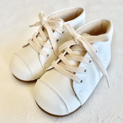 ピーコルドアンの『プルミエ』ファーストステップシューズ　サイズ12cm・White(白色)