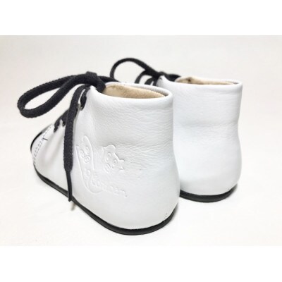 ピーコルドアンの『プルミエ』ファーストステップシューズ　サイズ12cm・White&Black