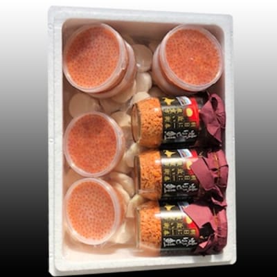ほたて500g×6P、いくら100g×6P、鮭フレーク3瓶 E-36004