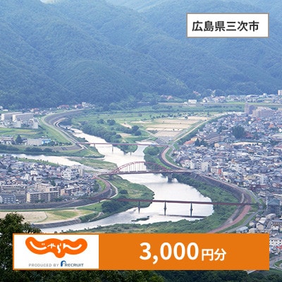 【じゃらんふるさと納税クーポン】 広島県三次市でつかえる3,000円 クーポン