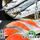 甘塩紅鮭5切×4P・生さんま5尾×4P C-76002