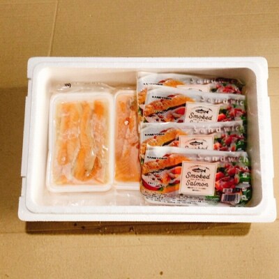 サーモン3～5P&塩サーモンハラス220g×10P B-09093