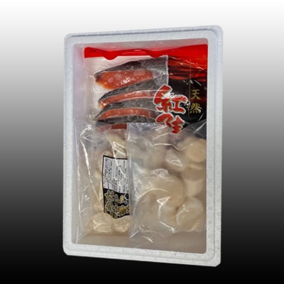 たこ唐揚げ250g、ほたて200g、甘塩紅鮭5切 A-76035