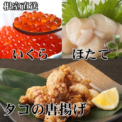 たこ唐揚げ250g×2P、ほたて貝柱1kg、いくら100g C-70073