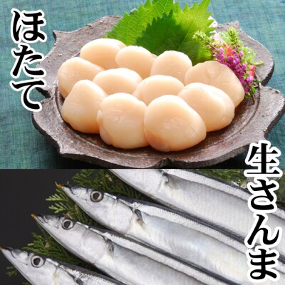 生さんま5尾×1P、お刺身用ほたて貝柱200g×1P G-30003